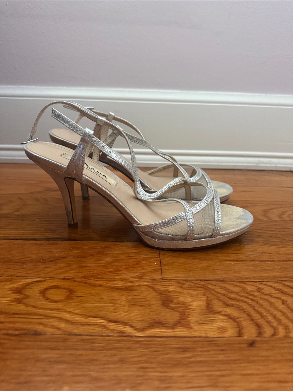 Silver Strappy High Heel